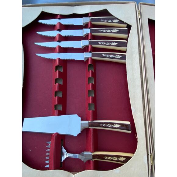 VTG Sheffield English Cutlery Presentation Set 14 of 19 Pcs one knife w no leafs - Picture 8 of 16